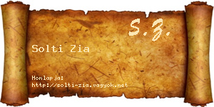 Solti Zia névjegykártya